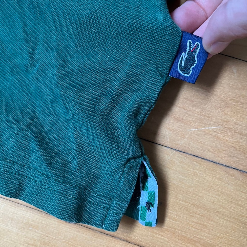 Lacoste x Golf Le Fleur Green Striped Pique Polo Shirt Mens XL Made in France - Picture 2 of 9